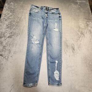 VIGOSS Jeans Womens W27 L27 Blue Jagger Skinny Distressed Stretch Light Wash